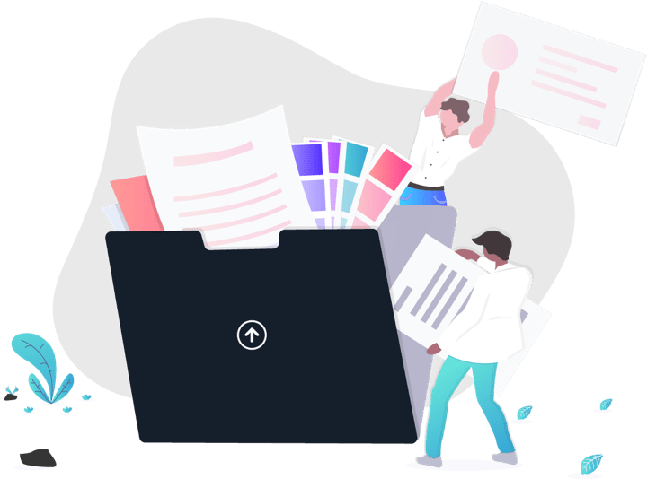 vector of folder with people